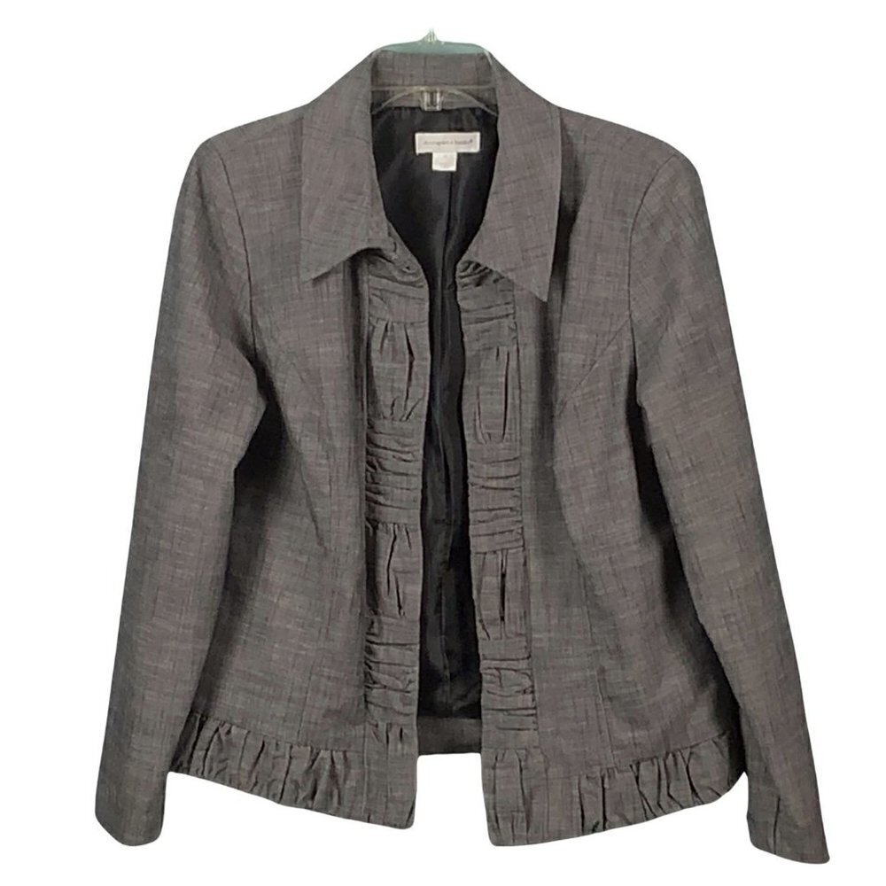Christopher & Banks Women's Blazer Gray with Black Liner, Size Medium